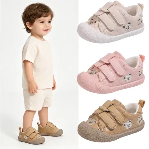 Spring Autumn Toddler Walking Shoes Cute Bear Pattern Breathable Anti-Slip Baby Casual