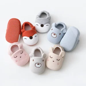 Spring & Autumn Unisex Baby Toddler Breathable Cotton Lining Non-slip Slip-On Floor Socks Short Shoes