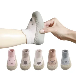 Spring Baby Toddler TEP Rubber Non-Slip Soft Eco-Friendly Breathable Crew Height Cute Socks Shoes
