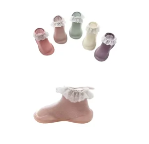 Spring Baby Toddler TEP Rubber Non-Slip Soft Eco-Friendly Breathable Crew Height Cute Socks Shoes Knitted Socks Shoes