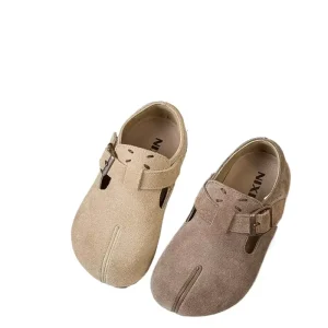 Spring Children Boy Girls Classic Genuine Leather False Separation of Toes Flats Shoes Kids Toddler Suede Fashion Casual Shoe