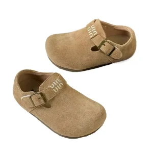 Spring Children Boy Girls Genuine Leather Buckle Soft Flat Shoes Kids Toddler Flats Non Slip Leather Shoes
