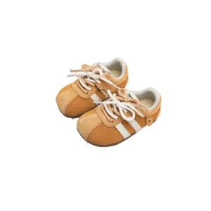 Spring Children Boys Girls Microfiber Leather Striped Casual Trainers Kids Toddler Newborn Baby Soft Sole Walking Board Shoes