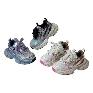 Spring Children Boys Girls Microfiber Mesh Leather Breathable Sneakers Kids Toddler Soft Sole Anti Slip Running Sports Shoes