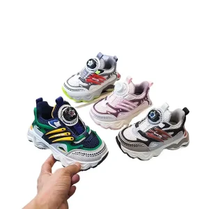 Spring Children Boys Girls School Breathable Mesh Rotary Buckle Walking Shoes Kids Toddler Tennis Sports Shoes
