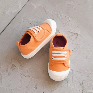 Spring Children’s Color Blocked Canvas Shoes Velcro Indoor & Outdoor Single Shoes