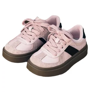 Spring New Children’s Velcro Low Top Platform Sneakers Girls’ Thick Soled Retro German Training Non Slip Casual Shoes