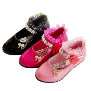 Spring New Fashion Kids Girls Princess Party Dance Dress Shoes Children Shoes Flower Girl Pu Leather Shoes for Girls