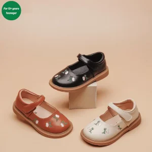 Spring New Girl Princess Leather Dress Shoes Style Flower Dance Single Shoes in Middle and Large Sizes