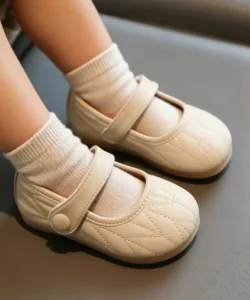 Spring New Minimalist Kids Mary Jane Flats Solid Color Soft Sole Leather Princess Shoes Fashion Casual Flat Single Shoes