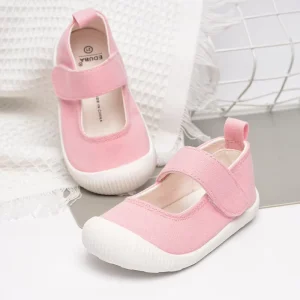 Spring New Simple Casual Kids Square Shoes Soft Bottom Children’s Canvas Shoes