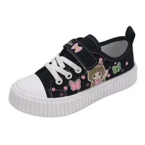 Spring New Unisex Canvas Sports Shoes Kids Breathable Denim Baby Board Shoes Rubber EVA Insole Princess Design School Use