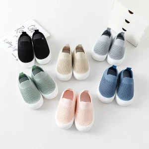 Spring Summer Breathable Mesh Slip on Baby Shoes Lightweight Non Slip Toddler Kids Prewalkers Soft Sole Sneakers