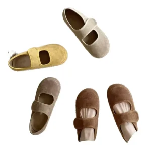 Spring Summer Children’s Boys and Girls Breathable Slip-On Mary Jane Flats Casual Toddler English-Style Round Toe Non-Slip
