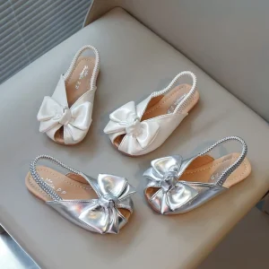 Spring Summer Girls’ Sandals Baby’s Outdoor Slippers Baby Bow Beach Shoes