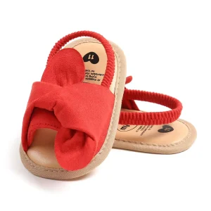 Spring Summer Infant Casual Shoes M2055 Soft Sole Baby Sandals with Big Bow for Walking