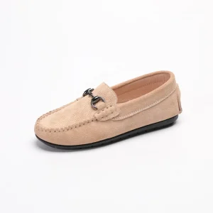 Spring Summer Kids Moccasin Shoes Suede Leather Breathable Slip on Loafers Smart Casual Shoes for Girls and Moms