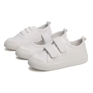 Spring Summer Kids White Canvas Sneakers Canvas Kids Shoes Flat Walking Kids White Shoes for Girls