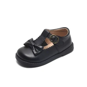 Spring Summer Mary Jane Slip on School Uniform Party Dress Shoes PU Leather Bowknot Breathable Round Loafers