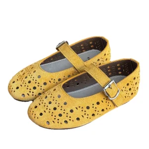 Spring Summer New Style Hollow Breathable Velcro Closure Ankle Princess Sandals Girls Children’s Thin Soled Hole Shoes