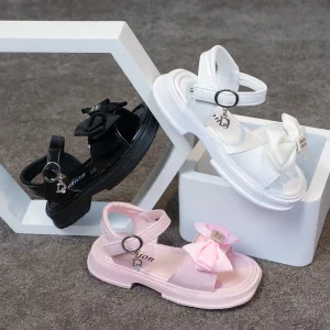 Spring Summer Princess Girls Sandals Non Slip Casual Shoes with Rubber Insole Breathable Fashion Sandals for Big Kids
