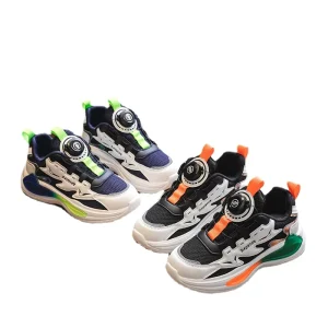 Spring Summer Winter Kids Sneakers Boy Running Shoes Comfortable Soft Sole Children Swivel Button Basketball Shoes