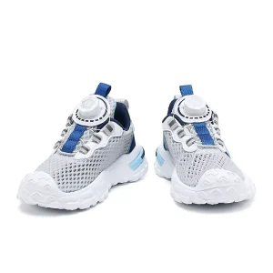 Spring Unisex Mesh Student Sneakers Casual Button Shoes Rubber Outsole for Kids Boys Girls Autumn Summer