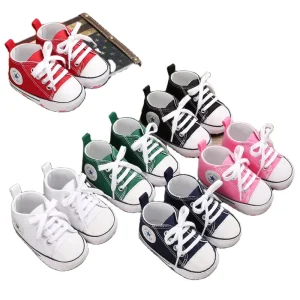 Spring and Autumn Baby Shoes 0-1 Year Old Fashioned Casual Canvas Children’s Shoes for Men and Women Toddler Shoes