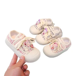 Spring and Autumn Boys Girls High top Canvas Shoes Non slip Wear resistant Soft Sole Casual Fashion Children’s