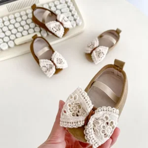 Spring and Autumn Girls Big Bow Toddler Shoes Cute Infant Shoes Soft Bottom Non slip Baby Shoes