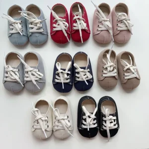 Spring and Autumn Girls Boys Shoe Cute Baby Walking Shoes Lace Up Infant Shoes Solid Color