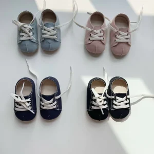 Spring and Autumn Girls Boys Shoe Cute Baby Walking Shoes Lace-Up Infant Shoes Solid Color