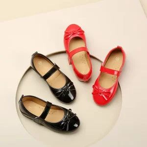 Spring and Autumn Kids Flats Shoes Soft Sole Little Girl Bow Non Slip Kid Shoes Versatile for School Performances Daily Wear