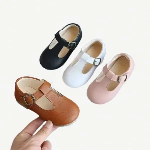 Spring and Autumn New Girl’s Little Leather Shoes Children’s Beans Shoes Fashion Simple Baby’s Shoes