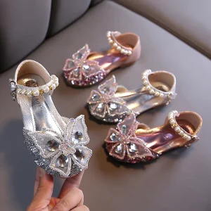 Spring and Autumn New Korean Style Girls’ Small and Medium sized Children’s Princess Shoes Girls’ Dance Shoes