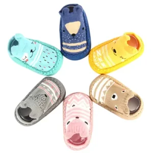 Spring and Summer Baby Toddler Floor Socks Cartoon Non slip Leather Sole Toddler Shoes Stereo Doll Baby Socks
