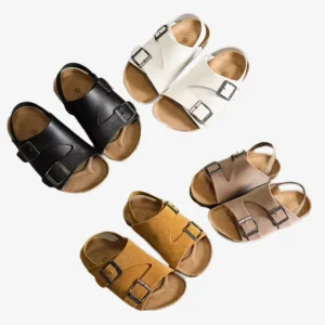 Spring and Summer Boys Cork Sandals Girls Beach Shoes Children’s Shoes
