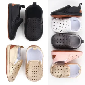 Spring and Summer Infants Shoes Hollowed Out Classic Breathable Leisure Baby Toddler Peas Shoes for 0 1 Years Old Boys and Girls