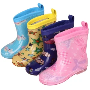 Star Car rabbit bow pattern kids rain boots children pvc botas waterproof kids cute clear rainboots for boys and girls