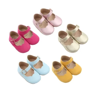 Stock Available Wear resistant Leather Baby Girls Party Mary Jane Flat Shoes for Girls Dresses Baby