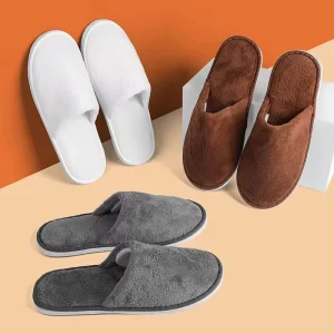 Stock Coral Fleece Fabric Hotel Disposable Slippers Disposable Washable Spa Slipper Supplies