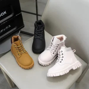 Stylish Autumn Winter Kids Outdoor Shoes PU Casual Teenagers Unisex Boys Girls Boots