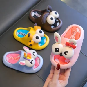 Summer Adult and Kids Cartoon Animal Soft Soles Sandals Children’s Slippers Slides Slippers