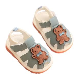 Summer Anti-Collision Girls Cute Baotou Casual Sandals Soft Toddler Shoes With Flat Anti-Slippery Floral Pattern Outdoor Friendly