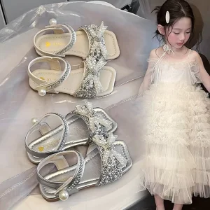 Summer Baby Girls Sandals Soft Soles Shoes Children’s Non Slip Fashion Cute Bow Party Sandals Kids