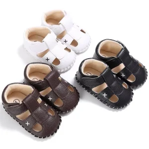 Summer Baby Shoes Newborn Boys PU Leather First Walkers Babies Shoes for 0 18M Toddler Infants Soft Breathable Shoes