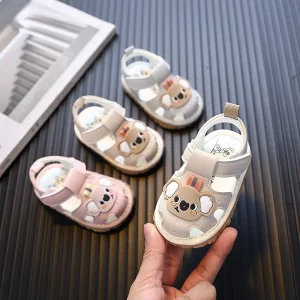 Summer Baby Squeaky Shoes 6 24 Months Soft Bottom Breathable Toddler Sandals Cartoon First Walker Shoes for Infant Boys Girls