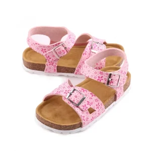 Summer Beach Cork Sole Kids Girls Sandals with Buckles