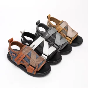 Summer Boys Designer Sandals Quality Leather EVA Outsole Breathable Fashion Trend New Design Kids Factory