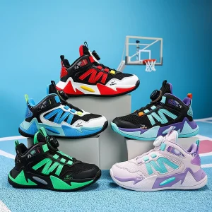 Summer Boys & Girls Students Basketball Shoes Mesh Upper EVA Midsole Shock Absorbing Knob Sports Shoes